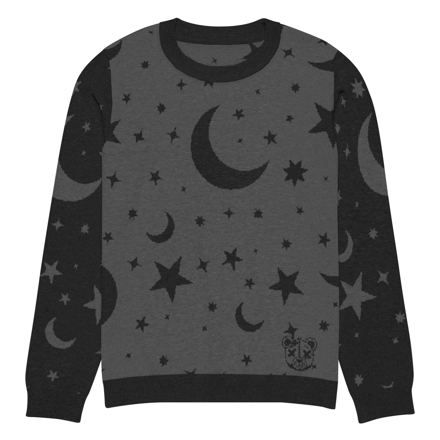 Moon and Stars Knitted Crew Neck Sweater - Graphic Punks