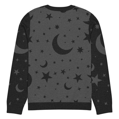 Moon and Stars Knitted Crew Neck Sweater - Graphic Punks