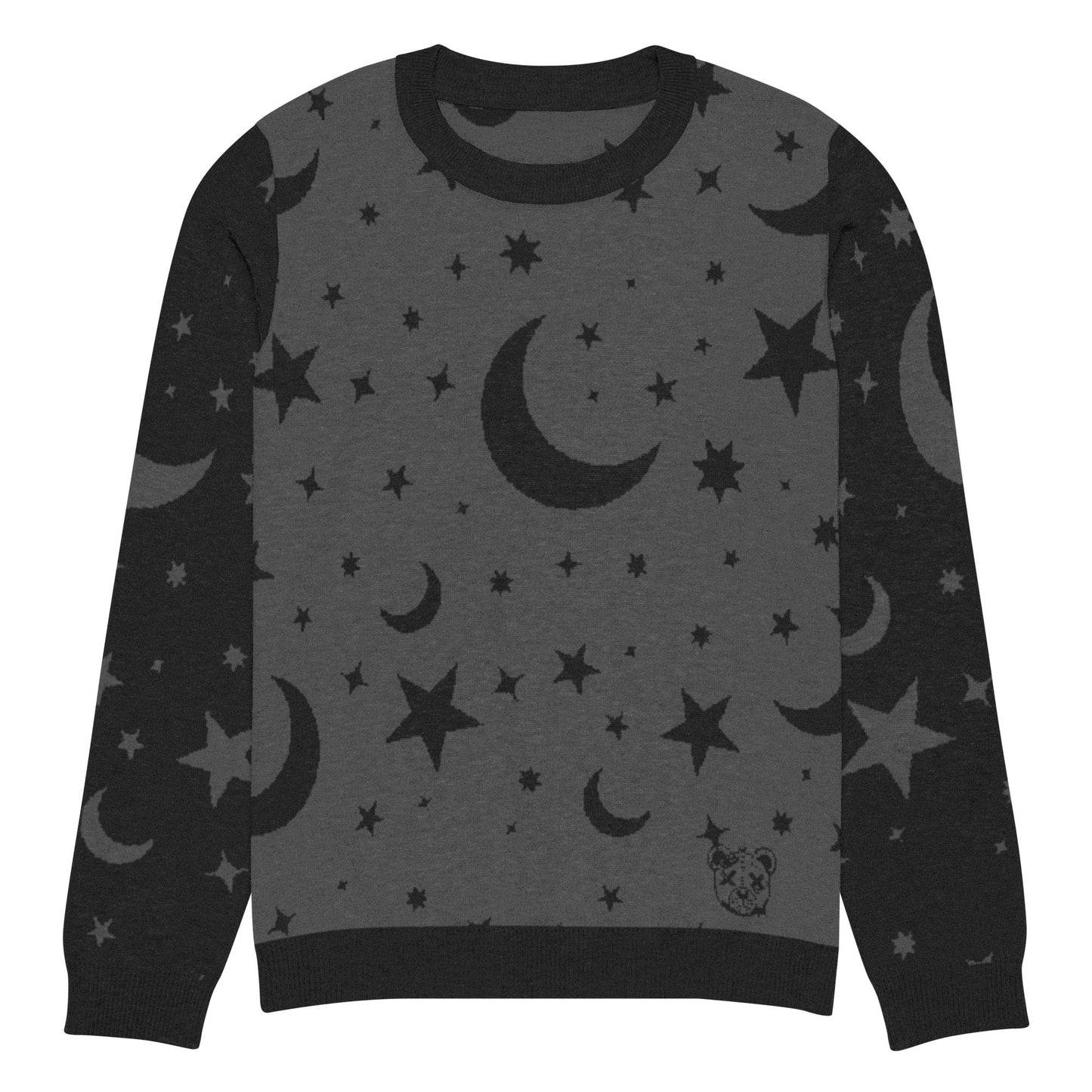 Moon and Stars Knitted Crew Neck Sweater - Graphic Punks