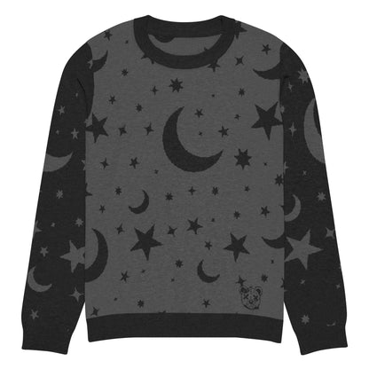 Moon and Stars Knitted Crew Neck Sweater - Graphic Punks