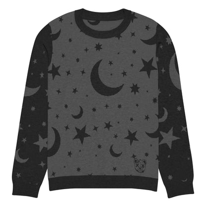 Moon and Stars Knitted Crew Neck Sweater - Graphic Punks