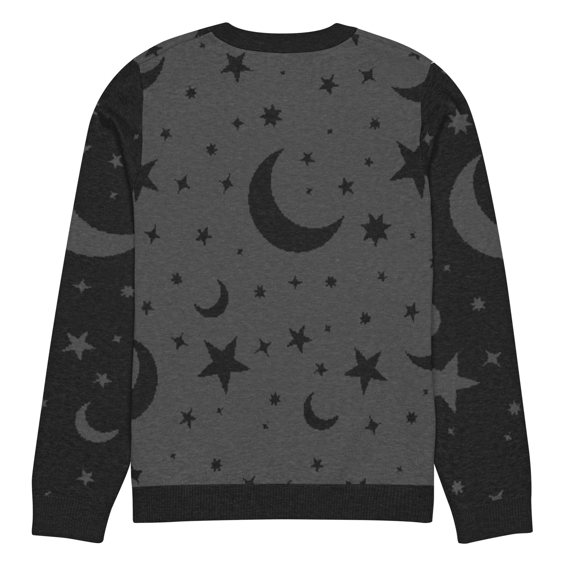 Moon and Stars Knitted Crew Neck Sweater - Graphic Punks