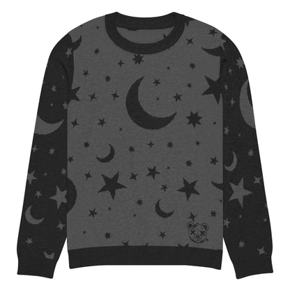 Moon and Stars Knitted Crew Neck Sweater - Graphic Punks