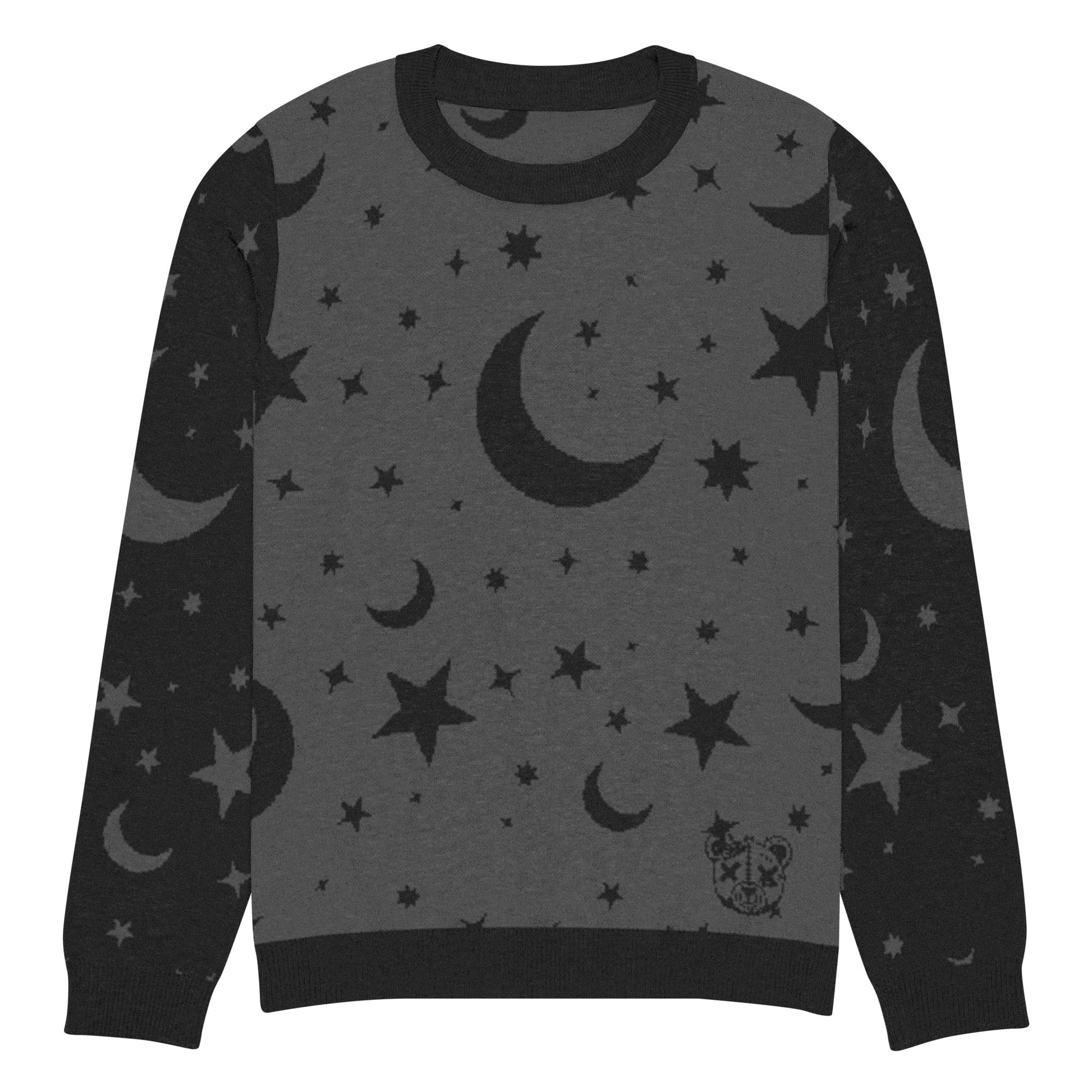 Moon and Stars Knitted Crew Neck Sweater - Graphic Punks