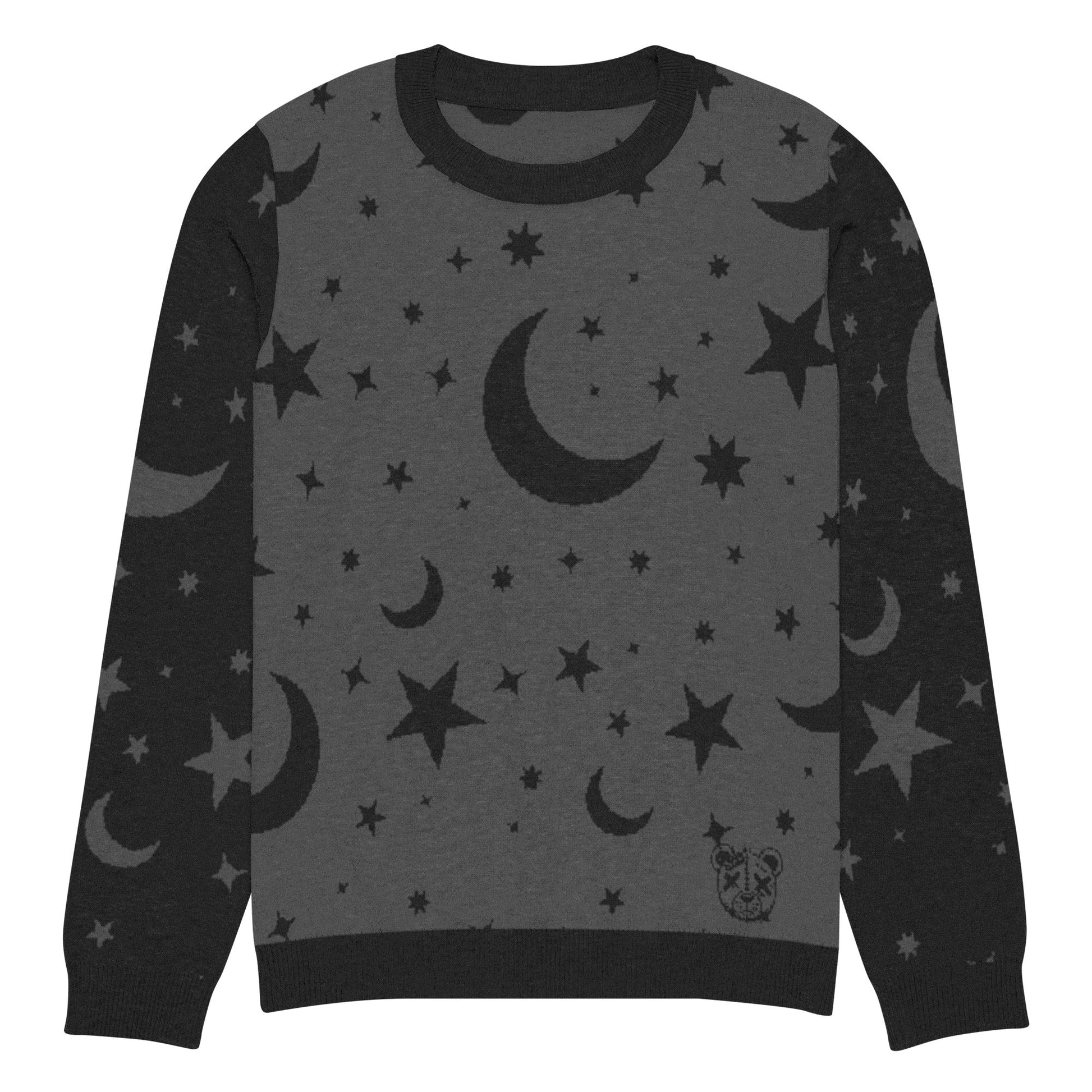 Moon and Stars Knitted Crew Neck Sweater - Graphic Punks