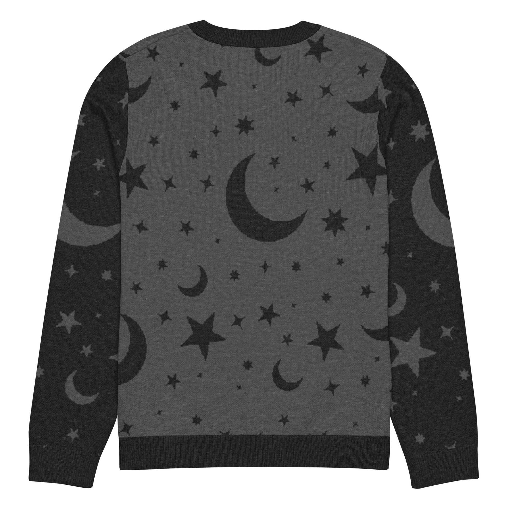 Moon and Stars Knitted Crew Neck Sweater - Graphic Punks