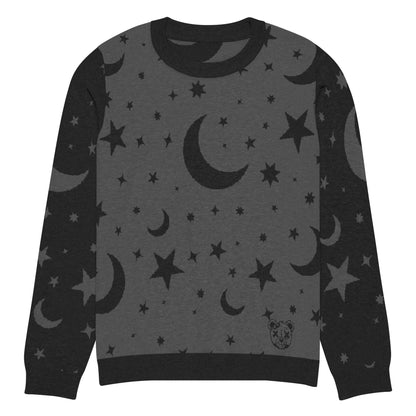 Moon and Stars Knitted Crew Neck Sweater - Graphic Punks