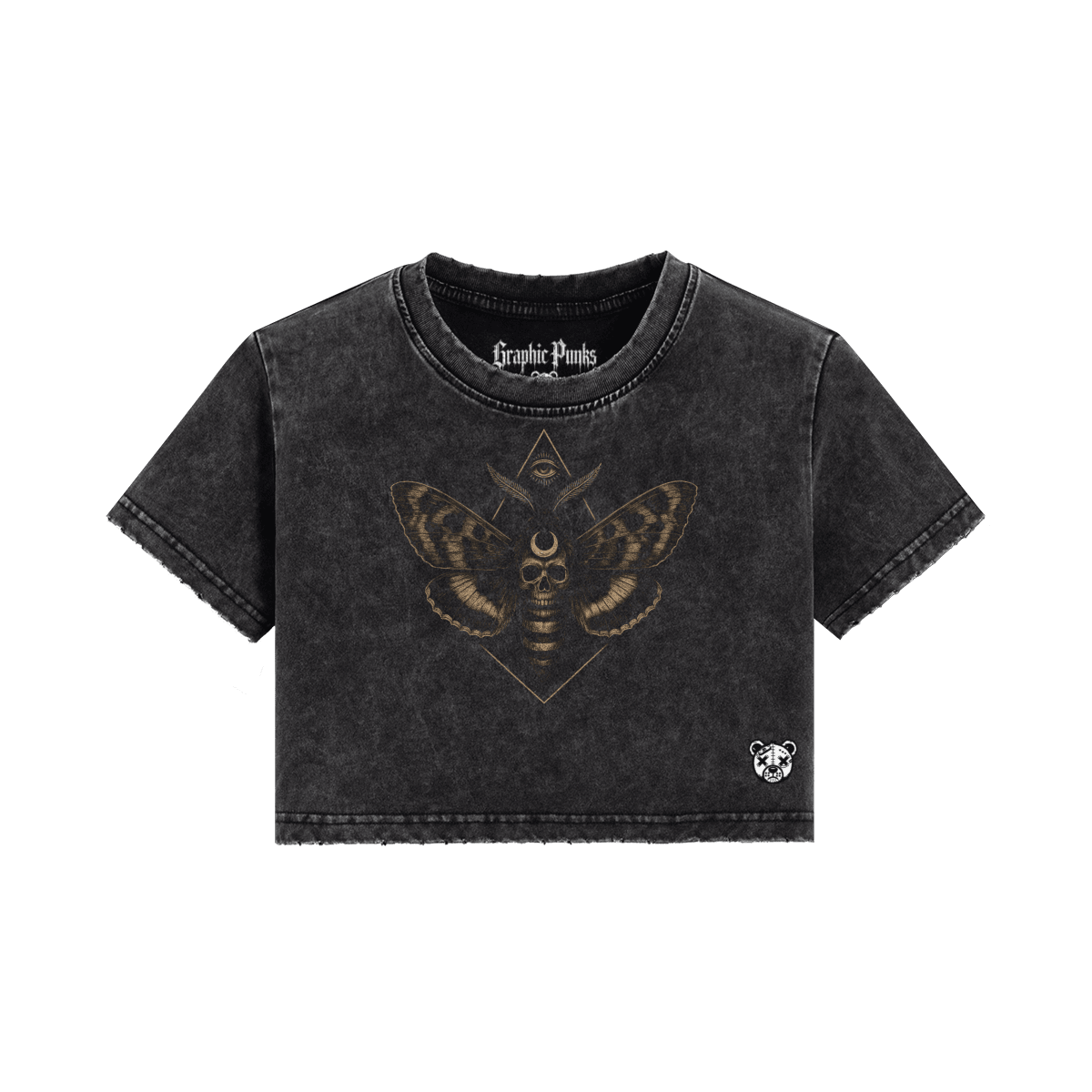 Moon Eater Snow Wash Crop Top - Graphic Punks