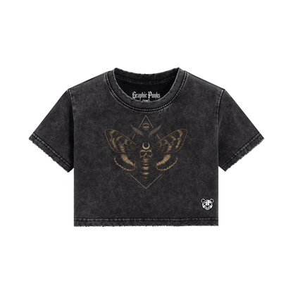 Moon Eater Snow Wash Crop Top - Graphic Punks