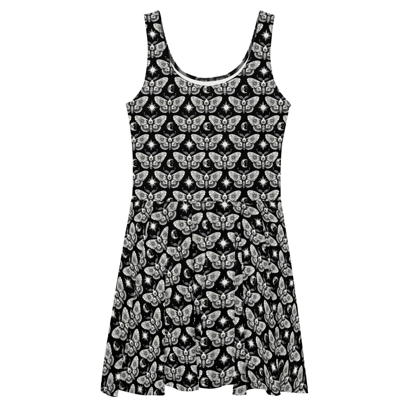 Moths and Stars (V2) Skater Dress - Graphic Punks