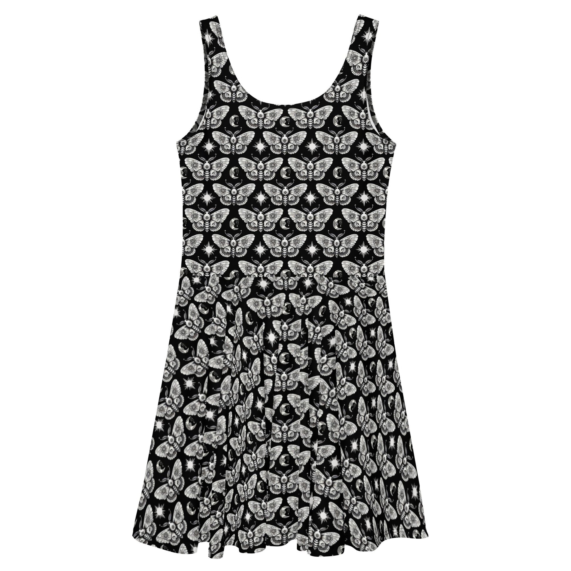 Moths and Stars (V2) Skater Dress - Graphic Punks