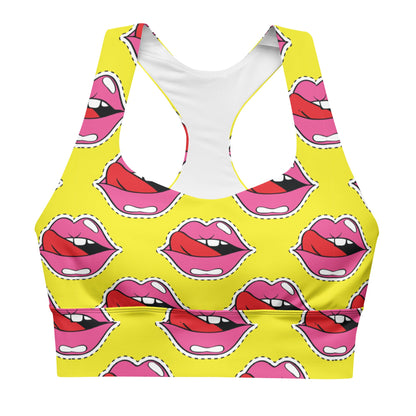 Old School Lips Longline Sports Bra - Graphic Punks
