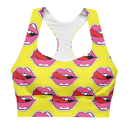 Old School Lips Longline Sports Bra - Graphic Punks