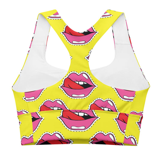 Old School Lips Longline Sports Bra - Graphic Punks