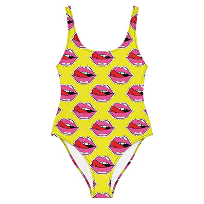 Old School Lips One - Piece Swimsuit - Graphic Punks