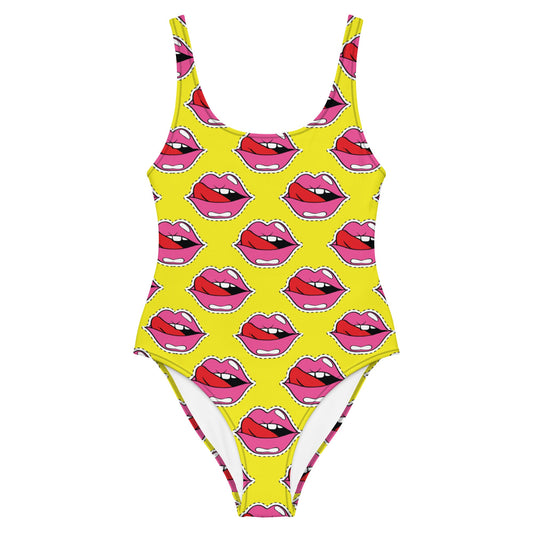 Old School Lips One - Piece Swimsuit - Graphic Punks