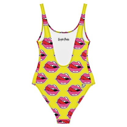 Old School Lips One - Piece Swimsuit - Graphic Punks