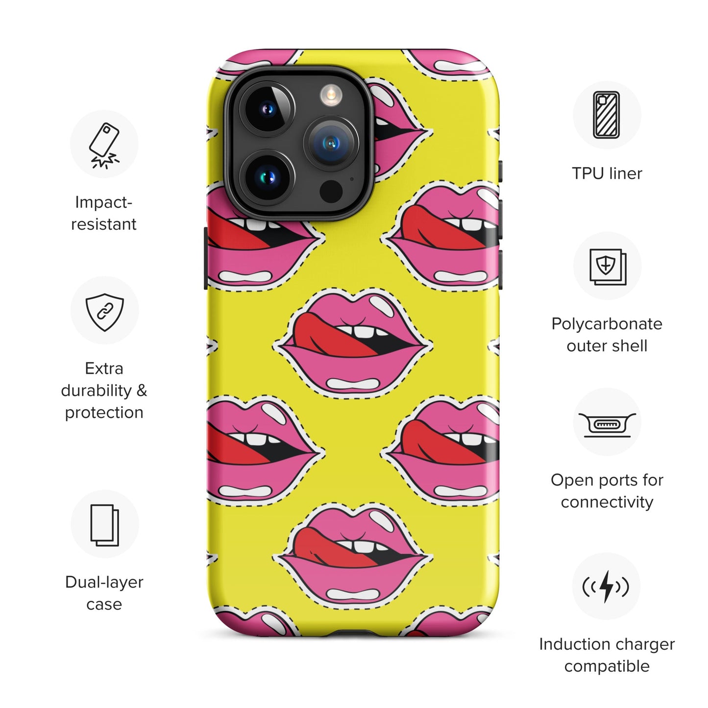 Old School Lips Tough Case for iPhone® - Graphic Punks