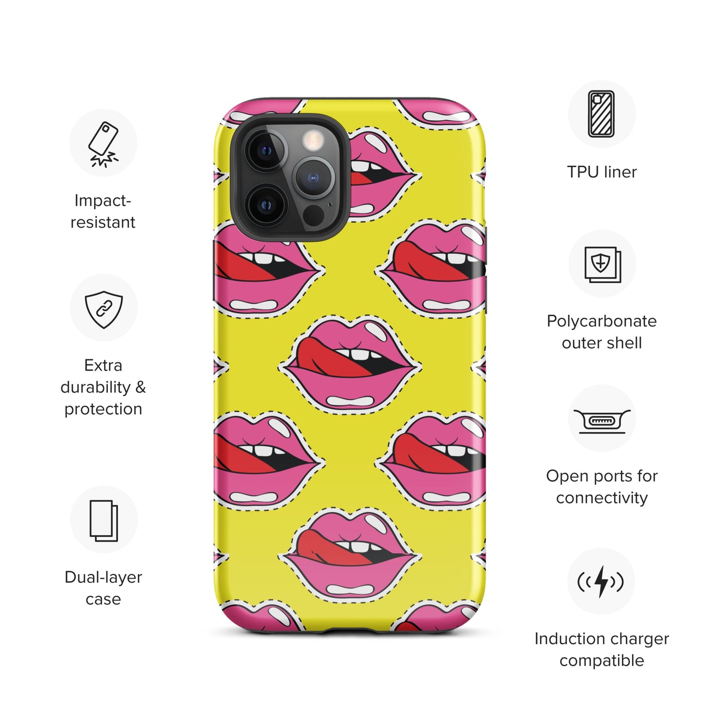 Old School Lips Tough Case for iPhone® - Graphic Punks