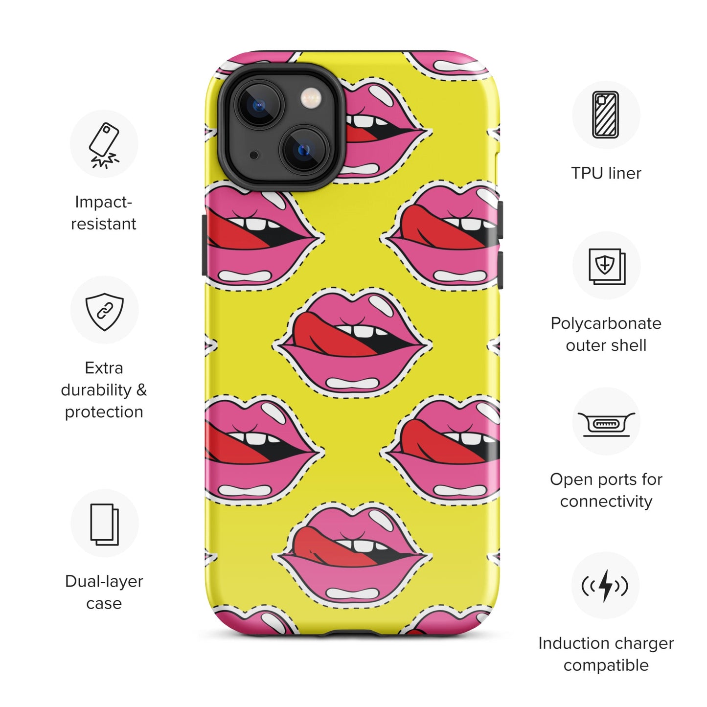 Old School Lips Tough Case for iPhone® - Graphic Punks