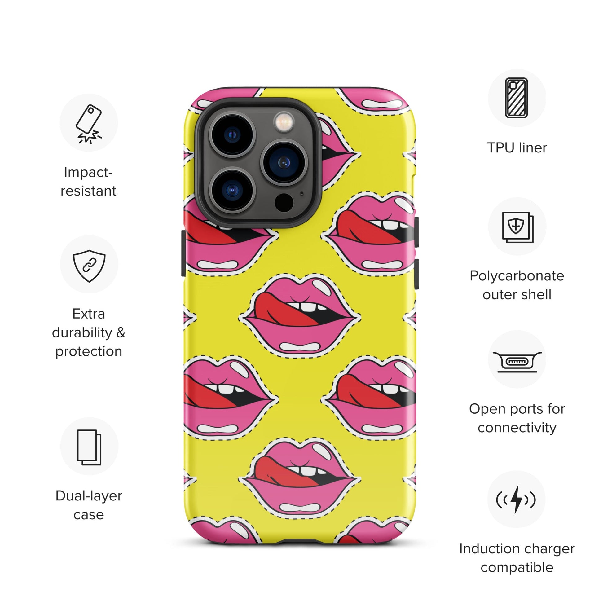 Old School Lips Tough Case for iPhone® - Graphic Punks