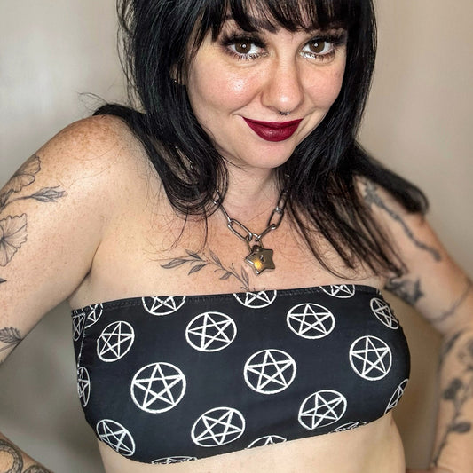 Pentagram Bandeau Bikini Top - Graphic Punks