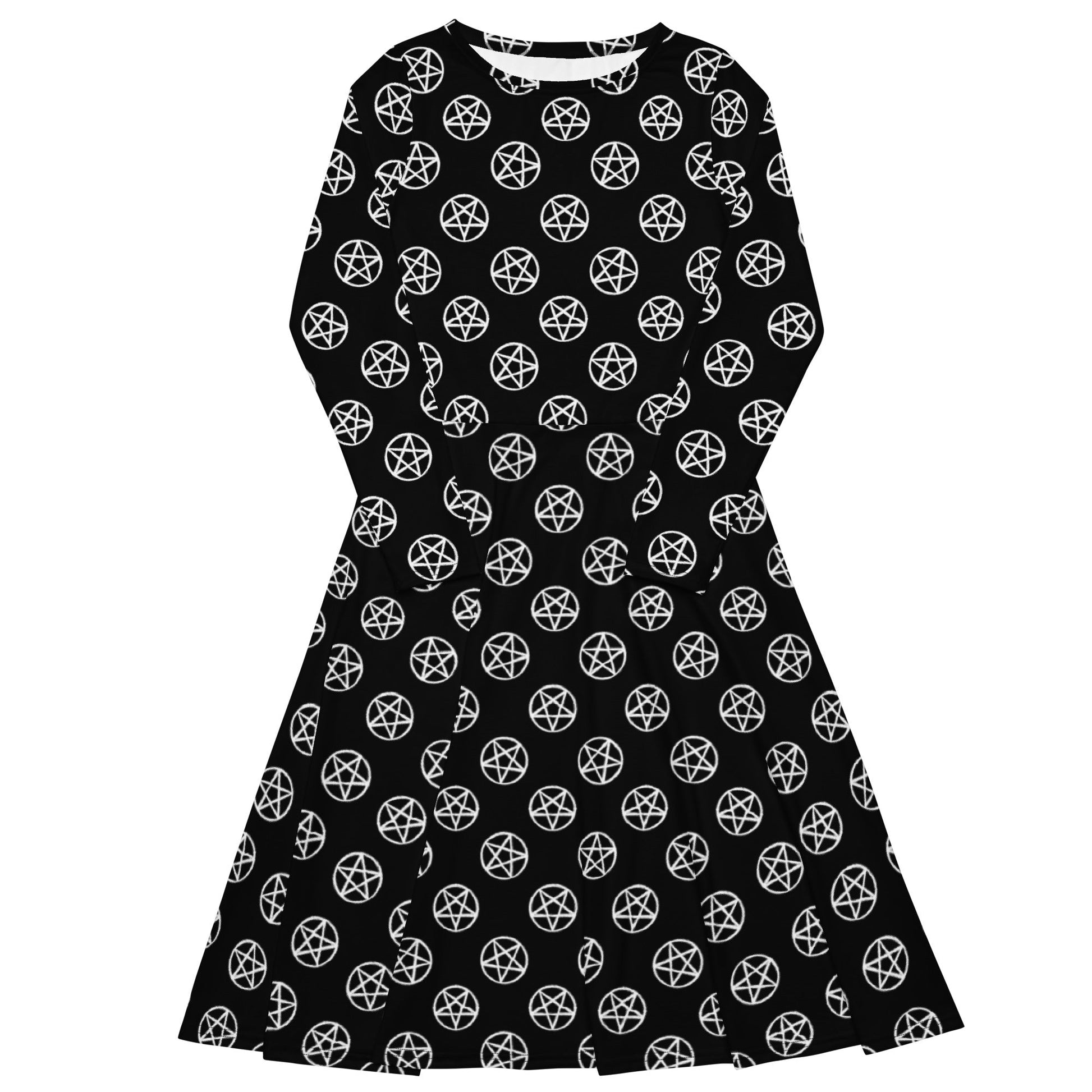 Pentagram Long Sleeve Midi Dress - Graphic Punks