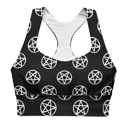 Pentagram Longline Sports Bra - Graphic Punks