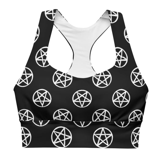 Pentagram Longline Sports Bra - Graphic Punks