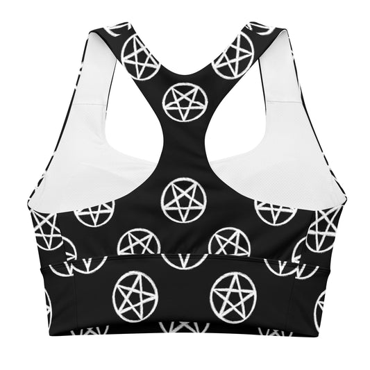 Pentagram Longline Sports Bra - Graphic Punks