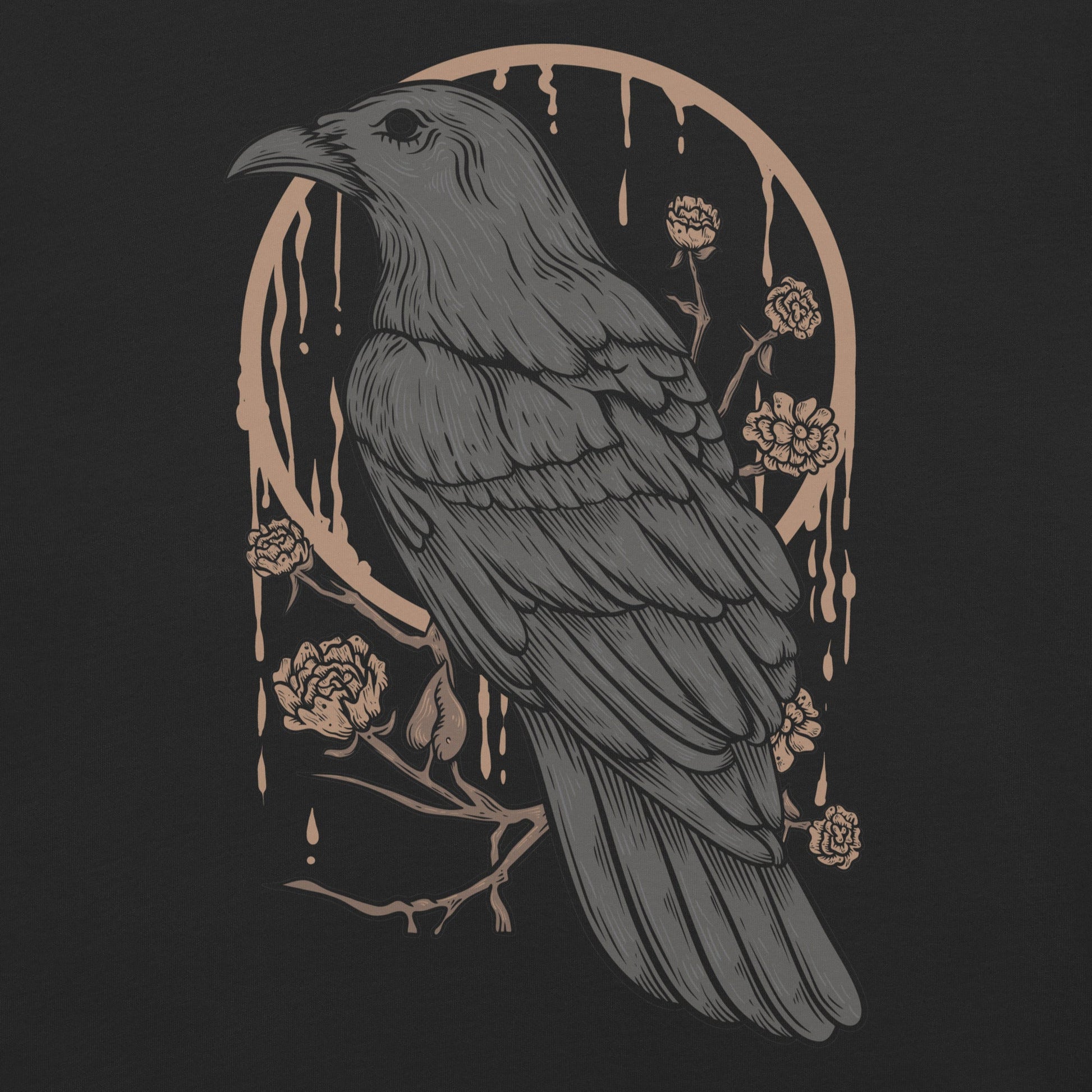 Perched Raven Garment - Dyed Heavyweight T-Shirt - Graphic Punks