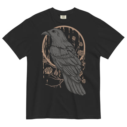 Perched Raven Garment - Dyed Heavyweight T-Shirt - Graphic Punks