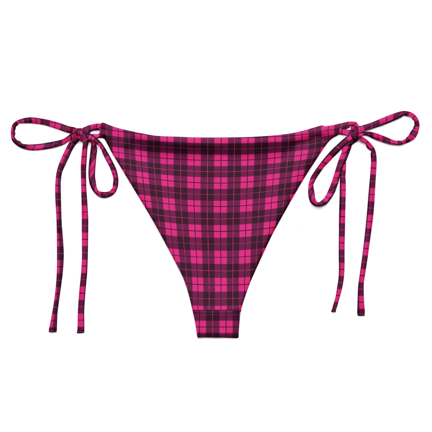 Pink Plaid String Bikini Bottom - Graphic Punks