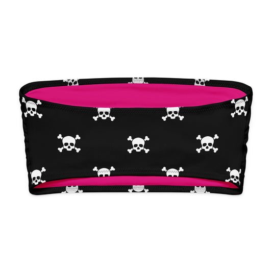 Pirate Skull Bandeau Bikini Top - Graphic Punks