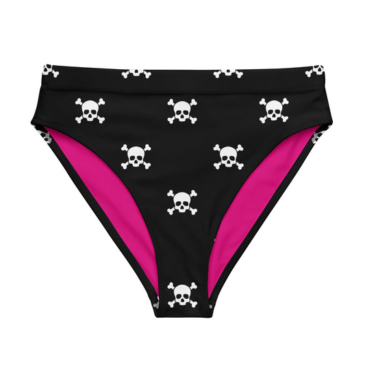 Pirate Skull High - Waisted Bikini Bottom - Graphic Punks