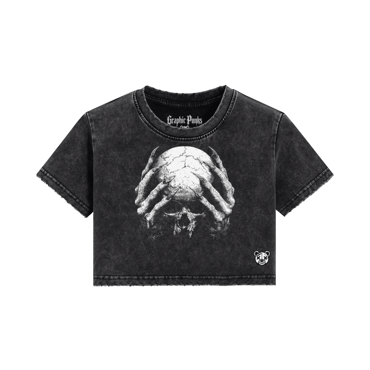 Pressure Snow Wash Crop Top - Graphic Punks