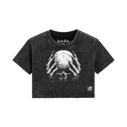 Pressure Snow Wash Crop Top - Graphic Punks