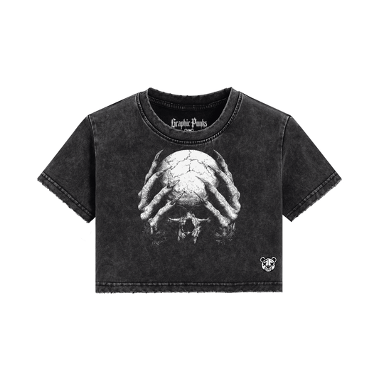 Pressure Snow Wash Crop Top - Graphic Punks