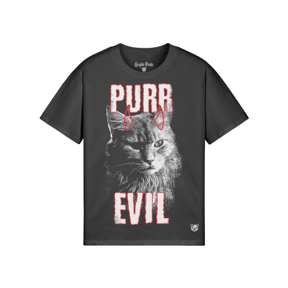 Purr Evil Oversized Tee - Graphic Punks
