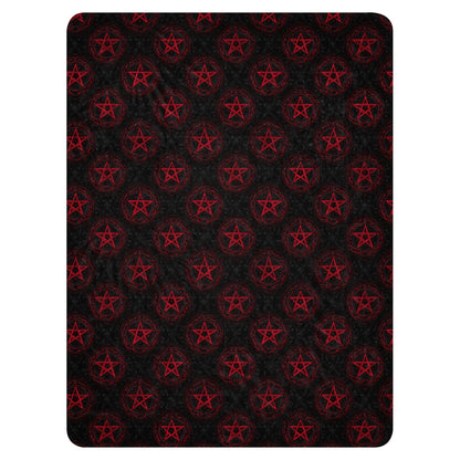 Red Pentagram Oversized Sherpa blanket - Graphic Punks