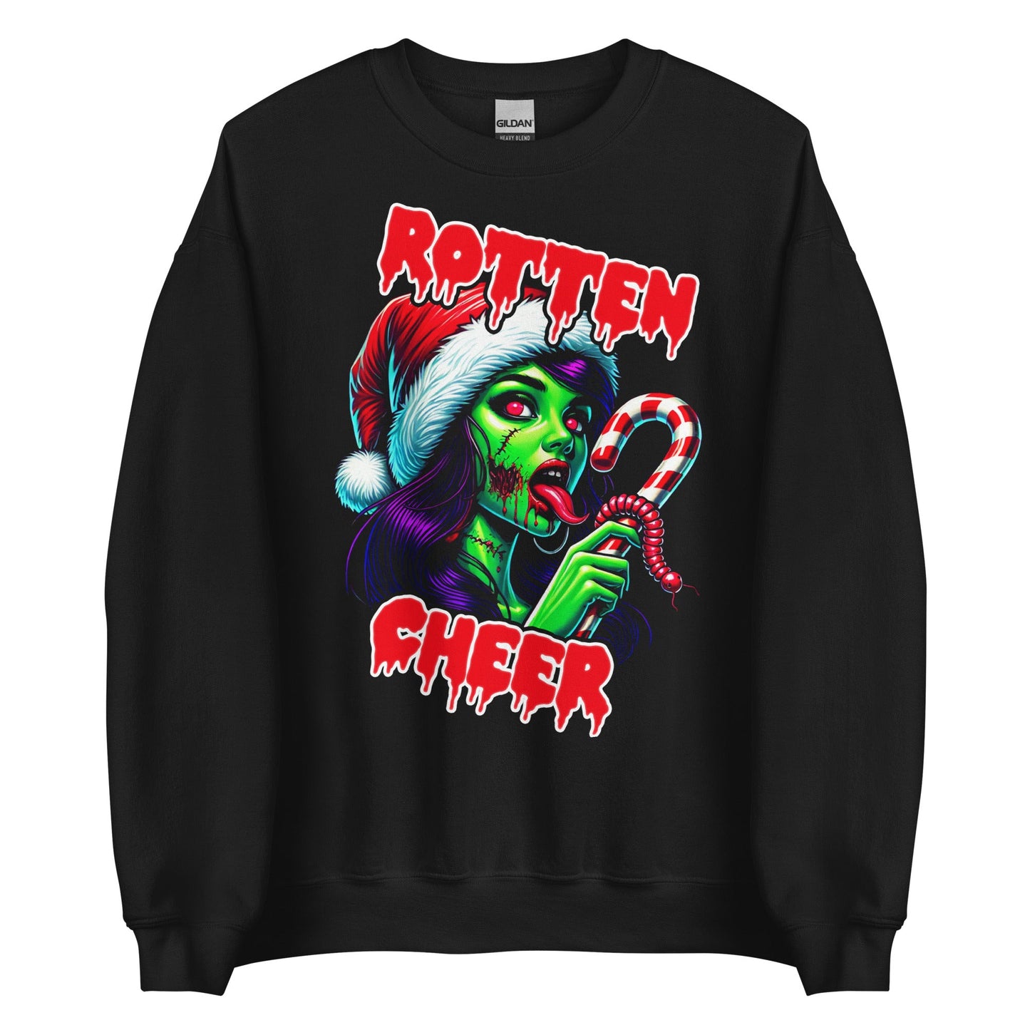 Rotten Cheer Unisex Sweatshirt (Black) - Graphic Punks