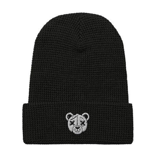 Sad Bear Embroidered Waffle beanie - Graphic Punks