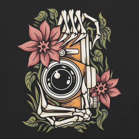 Skeleton Hand with Camera Garment - Dyed Heavyweight T-Shirt - Graphic Punks