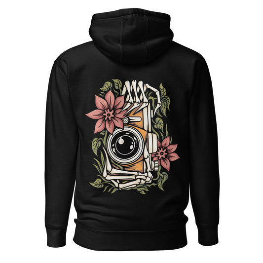 Skeleton Hand With Camera Unisex Hoodie - Graphic Punks