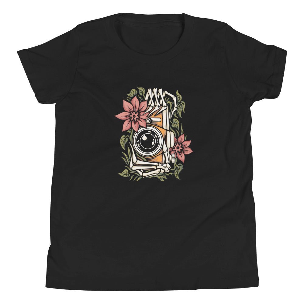 Skeleton Hand With Camera Youth Short Sleeve Tee - Graphic Punks