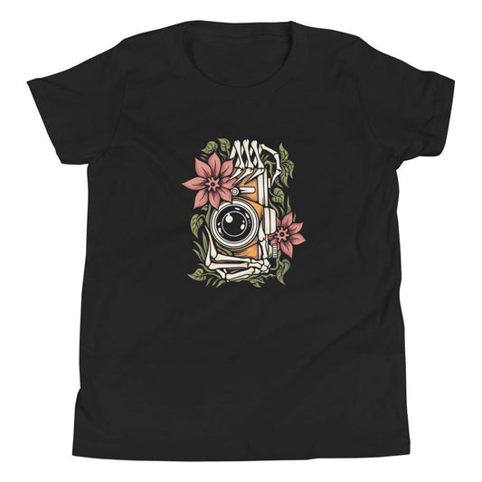 Skeleton Hand With Camera Youth Short Sleeve Tee - Graphic Punks