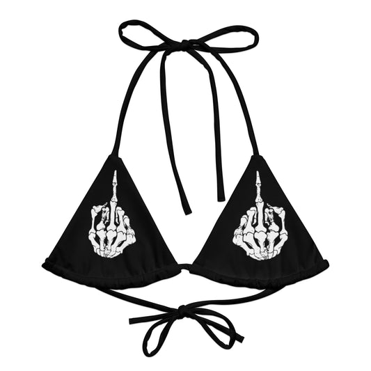 Skeleton Middle Finger String Bikini Top - Graphic Punks