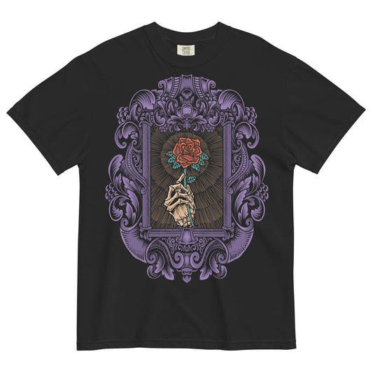 Skeleton Rose Garment - Dyed Heavyweight T-Shirt - Graphic Punks