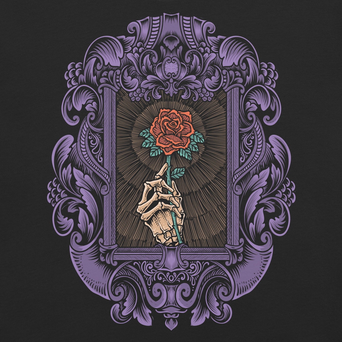 Skeleton Rose Garment - Dyed Heavyweight T-Shirt - Graphic Punks