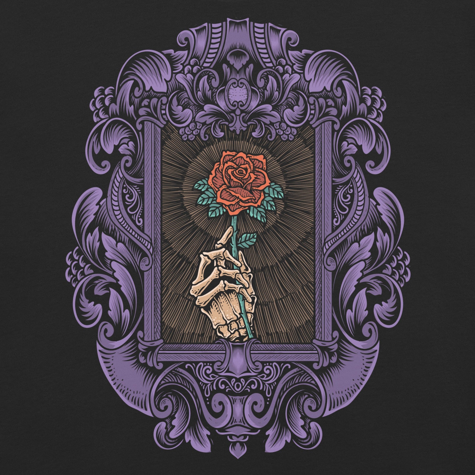 Skeleton Rose Garment - Dyed Heavyweight T-Shirt - Graphic Punks